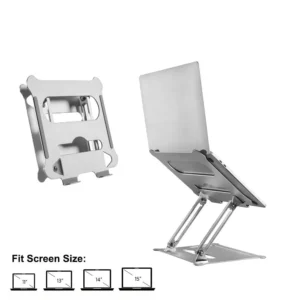 Brateck Foldable Stepless Adjustment Aluminum Laptop Riser For 11inch To15inch Tablets Books Laptop Stand Holder (AR 15)