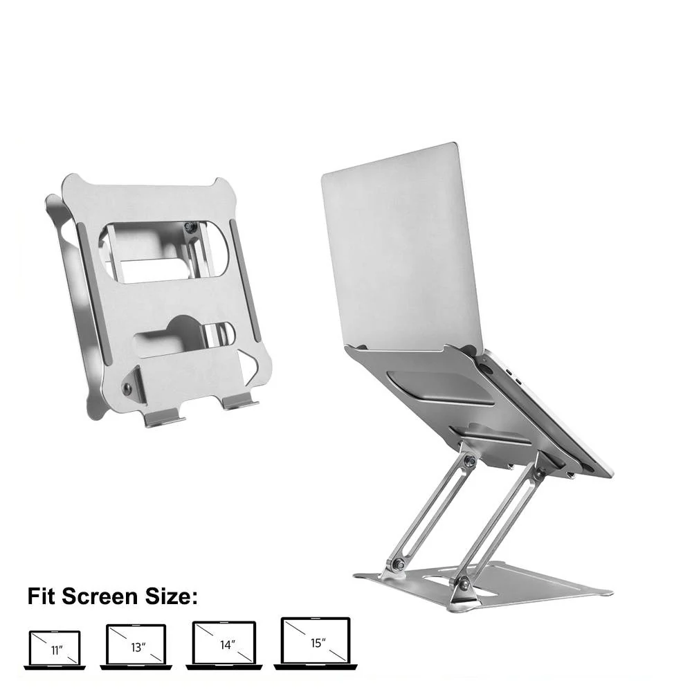 Brateck Foldable Stepless Adjustment Aluminum Laptop Riser For 11inch To15inch Tablets Books Laptop Stand Holder (AR 15)
