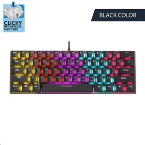 Armaggeddon MKA 1C Neo LED Backlight Mechanical Gaming Keyboard 61 Key Hot Swapable  Black / White