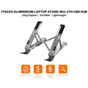j5create JTS223 USB HUB X Kit Laptop Stand, USB Laptop Stand with 4 USB port, Fordable Laptop Holder