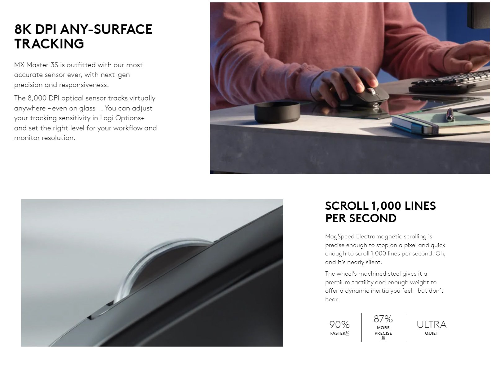 Logitech MX Master 3S Performance Wireless Mouse with Quiet Clicks | MagSpeed Scrolling | All-Day Comfort - Image 3