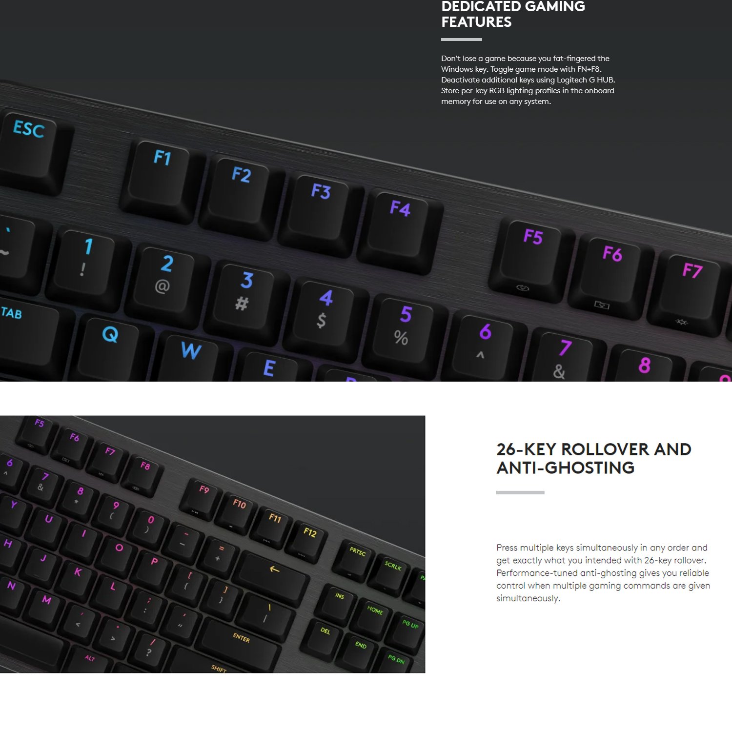 Logitech G512 Carbon Lightsync RGB Wired Mechanical Gaming Keyboard with GX Switches - Image 3