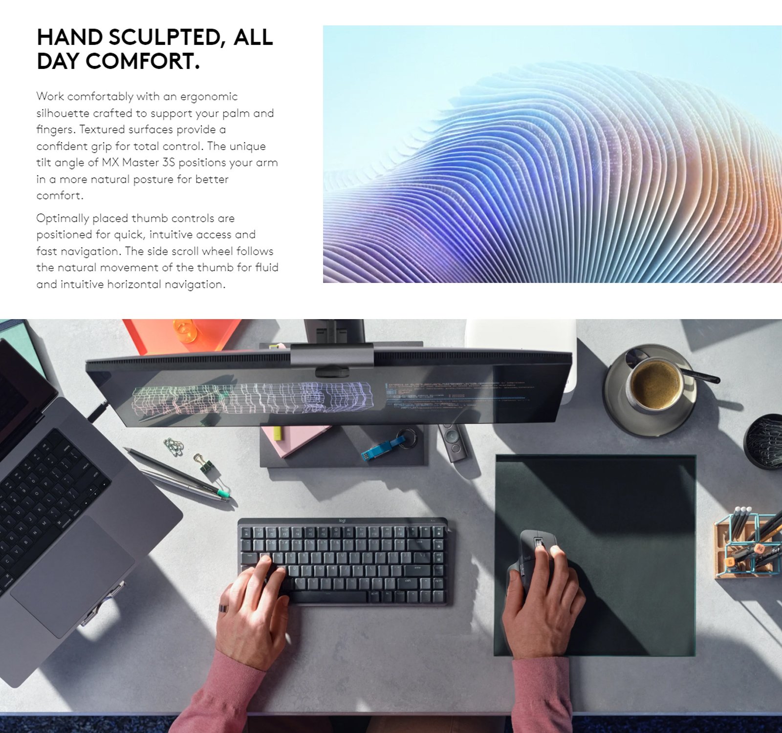 Logitech MX Master 3S Performance Wireless Mouse with Quiet Clicks | MagSpeed Scrolling | All-Day Comfort - Image 4