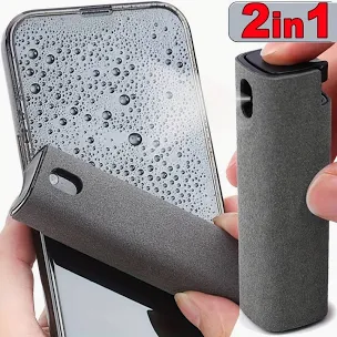 2 in 1 Microfiber Screen Cleaner Spray Bottle & Wipe
